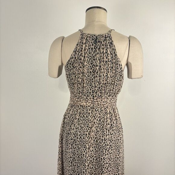 BCBG Maxi Dress Size 4 Sheer Lined Sleeveless Floor Length Animal Print $128 - Picture 4 of 6